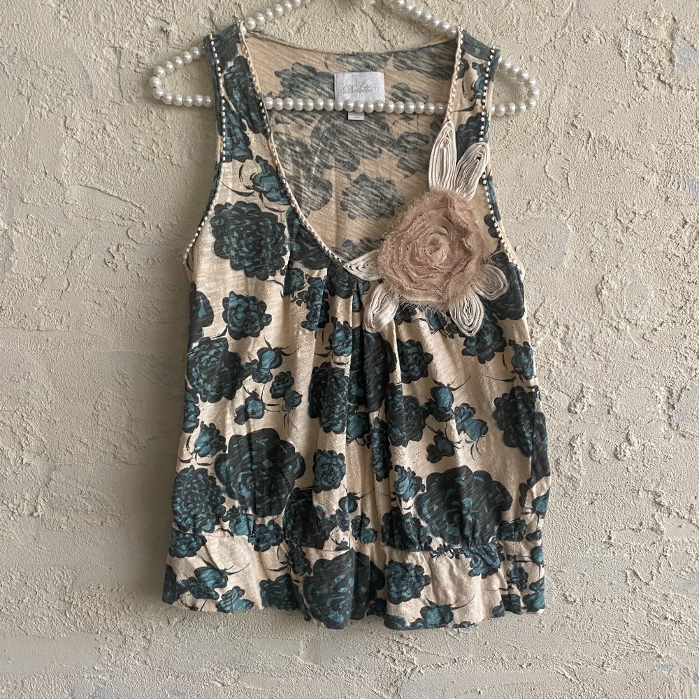Anthropologie Deletta Floral Sleeveless Tank Top S - Picture 2 of 10